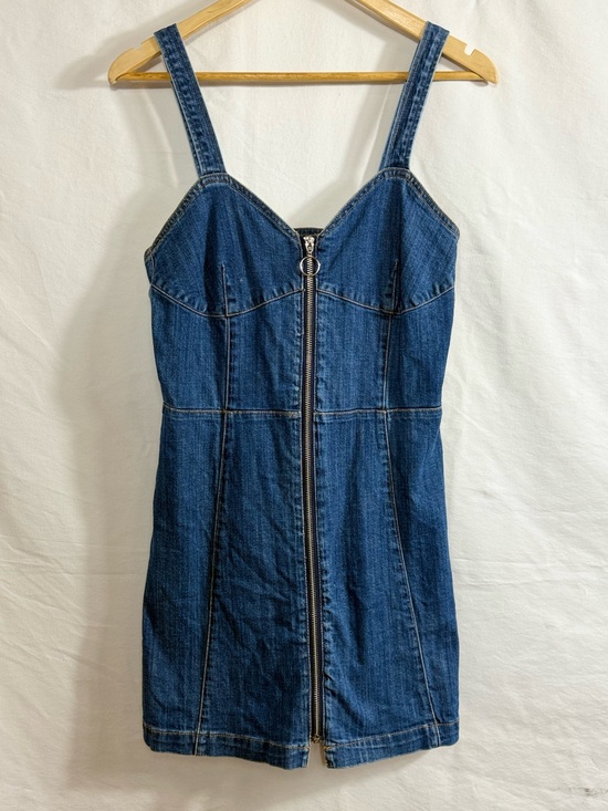 H&M Dresses & Skirts - H&M Dark Blue Denim Mini Dress with Front Zip